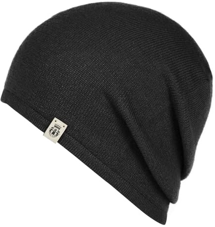 Roeckl Herren Beanie-Mütze Kaschmir Schwarz, Größe onesize