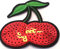 Strass Glitzer Kirschen Aufnäher Aufbügler Bügelbilder Iron on Patches Applikation mit Pailletten Glitzer für Kleider Frauen zum aufbügeln  Gltzer Cherry 7,5 x 6,5 cm 