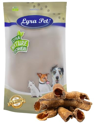 Lyra Pet® 1 kg Rinderstrossen groß getrocknet - Kausnack für Hunde Leckerli | Naturbelassenes, proteinhaltiges Leckerli - Nährstoffreiche Belohnung - Knorpelreich & bissfest - Gut verträglich