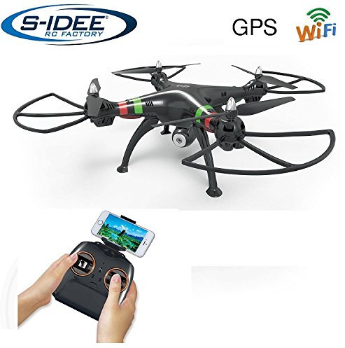 s-idee® 17115 H809W GPS WiFi Rc Drohne HD Kamera FPV RC Quadrocopter Höhenstabilisierung, One Key Return, Coming Home/Headless VR Drohne Funktion 2.4 GHz mit Gyro Drone mit Camera 720p