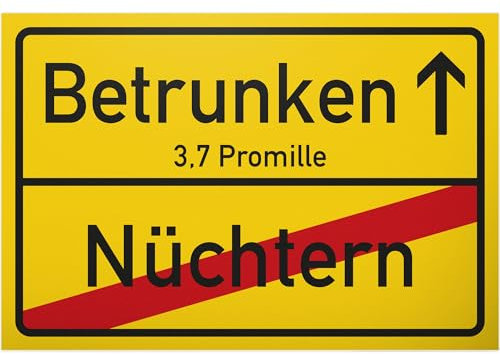 DankeDir! Betrunken (nüchtern) Schild mit Spruch - lustiges Geschenk für ihn Geschenkidee Geburtstagsgeschenk Männer Jungs Party Deko Zubehör Scherzartikel JGA - Accessoire Fotobox