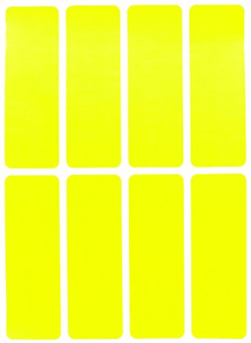 Aufkleber Neon Gelb 76 mm x 25 mm Sticker – 7,5 cm x 2,5 cm viereckige Etiketten 120 Stück von Royal Green