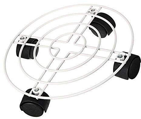 Vaso di Fiori Supporto con Ruote, Morbuy Sottovaso Metallo con Ruote Plant Piante Porta Vaso da Giardino Transporter (40cm,White)