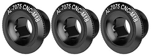 Alomejor 3Pcs 18mm Bike Crank Aluminum Alloy Bicycle Shaft Axis Screw Nut Cycling Crank Set Track Wheel Nuts(black)
