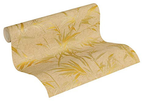 A.S. Création Vliestapete Sumatra Tapete mit Palmenblättern 10,05 m x 0,53 m braun metallic Made in Germany 373767 37376-7