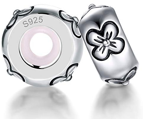 LOVANS 2 PCS 925 Sterling Silber Gummi Spacer Stopper für Armbänder