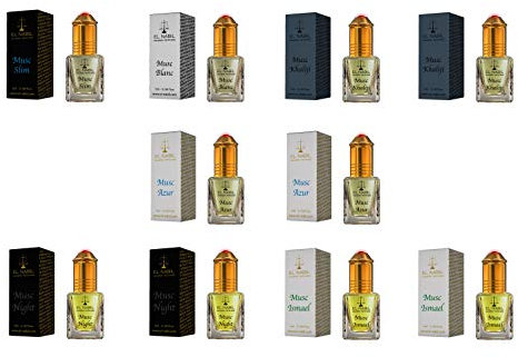 Moschus Männer Duftset - 10x 5ml Parfum (FEIN & MASKULIN) - El Nabil Misk Musk - Parfüm Öl für Herren