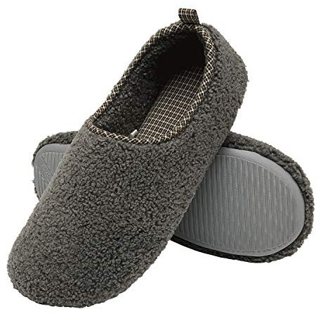 ChayChax Zapatillas de Estar por Casa para Mujer Invierno Cálido Pantuflas Memoria Espuma Ligero Comodo Suave Interior Zapatos de Algodón,Gris Oscuro,M(265)=EU 40-41
