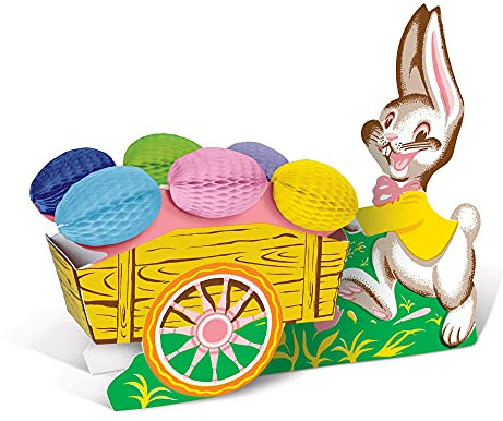 Osterhase mit Wagen, Vintage-Display