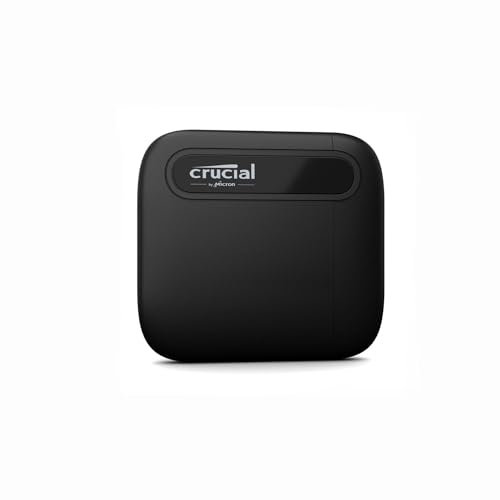 Crucial X6 500Go Portable SSD - Jusqu’à 540Mo/s - PC et Mac - USB 3.2 USB-C Externe SSD - CT500X6SSD9, Disque SSD