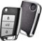 OATSBASF Autoschlüssel Hülle VW, VW Golf 7 Schlüsselhülle, Schlüsselbox Cover für VW Polo, Skoda, Tiguan, MK7 3-Tasten (P-Silber)