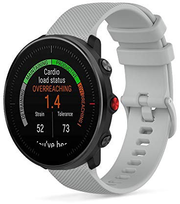22mm Bracelet de Montres en Silicone Bande de Remplacement Poignet Sangle en Sports Compatible avec Polar Vantage M2 /Polar Vantage M/Polar Grit X (Gris)