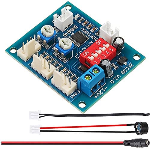 Youmile Thermostat PWM Fan Module, PC Fan Temperature Speed Controller Governor CPU High Temperature Cooling Module 4 Wire 3 Channels DC 12V NTC 50K Thermal Sensor/Buzzer Alarm sounder Module