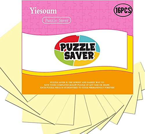 Yiesoum 16 Super Puzzle Kleber Transparent, Saver, Folie Selbstklebend, Kann Puzzle Fixieren, Optimal für 2 x 1000 Teile oder 4 x 500 Teile (16)
