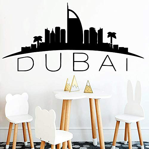 Zdklfm69 Wandtattoos Wandaufkleber Mode Dubai Karte Dekoration Vinyl Aufkleber für Wohnzimmer Schlafzimmer DIY Tapete Haus Dekor 80x163cm
