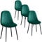 GOLDFAN Esszimmerstühle 4er Set Moderne Wohnzimmerstuhl Polsterstühle mit Schwarze Metallbeine Scandinavian Vintage Samt, Grün