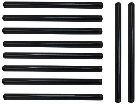Temperguss Rohr für Möbelbau mit 1/2 Zoll Gewinde für DIY Kleiderstange im Industrial Loft Design, Pulverbeschichtet Wasserrohr in schwarz für DIY Kleiderschrank (20cm)