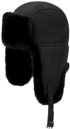 Seeberger Lambswool Fliegermütze Lapeer Pilotenmütze Damen - mit Ohrenklappen, Lederband Herbst-Winter Winter