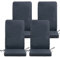 Bean Bag Bazaar Outdoor High Back Seat Pad, Charcoal Grey, Set of 4, Garden Chair Seat Cushion with Fibre Fill Included, Water Resistant, Cushions with ties for Chair, Garden, Patio Furniture