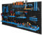 botle Parete portautensili, 154 x 78 cm, portautensili in plastica per garage o officina, da parete, colore blu, pannelli porta attrezzi da muro officina, impilabili, appendi cacciaviti x officina