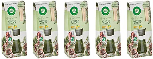 Air Wick, Winter Walks Fresh Pine, Reed Diffuser Air Freshener (Pack of 5 x 33ml)