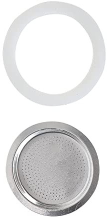 Moka - Anello di tenuta per pentola + filtro di ricambio per caffettiera e caffettiera, in gomma siliconica (1 tazza+setaccio)