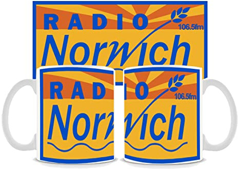 Crunchy Carrots Alan Partridge Radio Norwich White 11 oz Mug 106.5 FM Full Big Logo - ONLY ONE Mug Supplied
