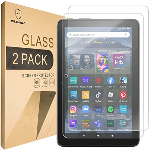 Mr.Shield Schutzfolie Kompatibel mit All-New Fire HD 8 / Fire HD 8 Plus/Fire HD 8 Kids/Fire HD 8 Kids Pro (2022 & 2024 releases) [2 Stück] Schutzglas Schutzglasfolie 9H Härte