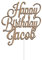 Personalised Happy Birthday Cake Topper by KreateSquare | Custom Colour Any Name Acrylic Cake Decoration | Brown