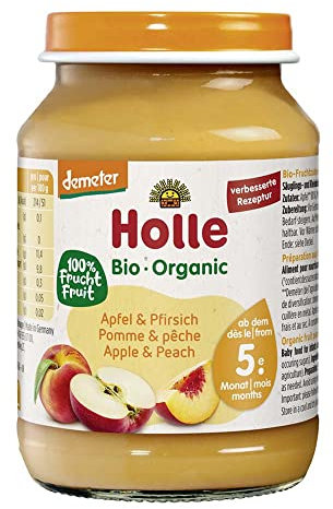 HOLLE BABYFOOD Glas, Demeter Apfel & Pfirsich, 190g (1er Pack)