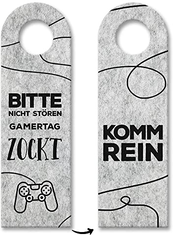 Nicht stören ich zocke oder komm rein Türhänger - personalisiert mit deinem Gamertag Zockername - mit Gaming Motiv für echte Gamer die Ruhe beim Daddeln wollen im Zockerzimmer vor Eltern und Freundin