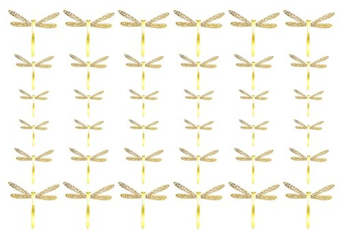 DOITOOL Aufkleber 36 Stück Dreidimensionale Libellen-Dekoration 3D-Aufkleber Applikationen Verzierungen en Für Zeremonien Papier-Libellen- Schmetterlings-Wandskulptur