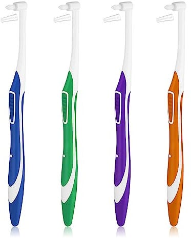 WLLHYF 4 Stück Tuft Zahnbürste getuftet, Interspace Zahnbürsten End-Tuft Tapered Zahnbürste Soft Orthodontische Interdentalbürsten für Detailreinigung