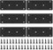 6 Tableros Perforados, Conectores Planos para Madera, Placas de Conexión de Conectores de Metal, Tableros de Soporte Negros para Reparación de Muebles Proyectos de Bricolaje, Espesor 3mm/128x48mm