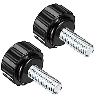 CoCud Moleté Serrage Boutons, M5 x 15mm Mâle Filetage 16mm Tête, Thermoset Plastique Pouce Vis Poignée Boulon Boutons Noir - (Applications: pour Tour Machines), 2 Pièces