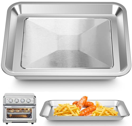 Air Fryer Tray Replacement for Cuisinart TOA-26 TOA-28 Toaster Air Fryer Convection Oven, 10.7 * 9.8'' Non-Stick Mesh Air Fryer Stainless Steel Basket Wire Rack Accessories Parts, Dishwasher Safe