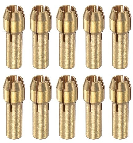 sourcing map 10uds 3,2mm Latón Taladro Mandriles Mini Eléctrico Amoladora Rápido Cambio Taladro Portataladros taladros Juegos para Giratorias Herramientas, 4,3mm Vástago Diámetro