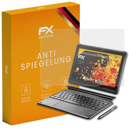 atFoliX Displayfolie kompatibel mit Medion LifeTab E10900 MD60458 Schutzfolie, entspiegelnde und stoßdämpfende FX Folie (2X)