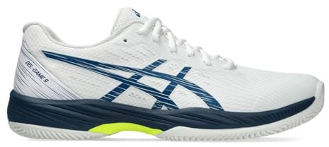 Asics Herren Gel-Game 9 Clay/OC Sneaker, White Mako Blue, 44.5 EU