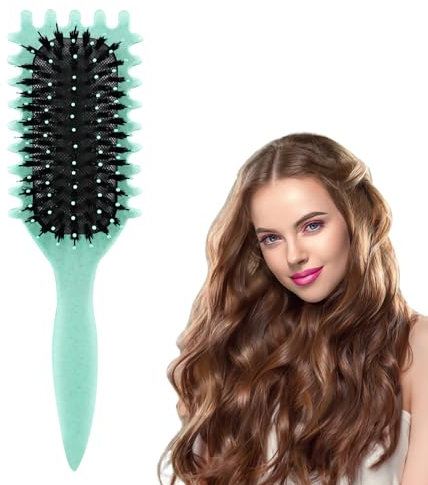Curl Hair Brush, LockenbüRste Multifunktion, Curl Define Styling Brush, Curl Defining Brush Grün, Curly Hair Brush für Kämmen, Formen und Stylen Sie Das Lockige Haar Von Frauen