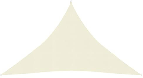 Woiinea Sonnensegel für den Garten, 5 x 5 x 6 m, Anti-Schimmel, HDPE, atmungsaktiv, dreieckig, Sonnensegel, Terrassen, Segel, Schatten, Outdoor, Spielplätze, UV-beständig, Creme