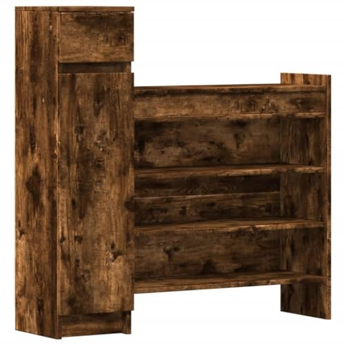 vidaXL Schuhschrank Räuchereiche 100,5x28x100 cm Holzwerkstoff