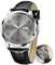 Taxau Uhren für Herren Mode Lederuhren Graues Zifferblatt mit Datum Klassische Business Männer Uhren Wasserdicht leuchtendes Kleid Analoge Quarz Armbanduhren Relojes para Hombres