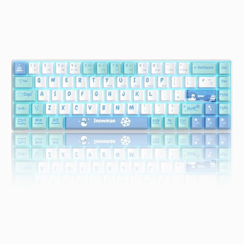 MageGee Portable 60% Gaming Mechanical Keyboard,Snowman Compact 68 Keys Wired Office Keyboard with Soundproof Cotton with White Ivory Switch for Windows Laptop PC Mac(Snowman)