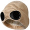 TAGVO Winter Warme Strickmütze, Winddichte Thermo Weiche Fleecefutter Skifahren Wandern Laufen Mütze mit Abnehmbarer Schutzbrille, Slouchy Thick Skull Cap für Männer Frauen Erwachsene Outdoor Sport