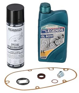 Set: Ölwechsel-Basic für Simson S50, Schwalbe KR51/1, Öl + Reiniger + Schrauben + Dichtungen - für Motor M53 / M54
