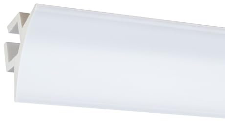 PROVISTON Licht Stuckleiste 60 x 97 x 2000 mm Moderne LED Deckenleiste Klassisches Profil Hochwertige Deckenleiste Kunststoff Weiß Wasserfest, Robust und Langlebig