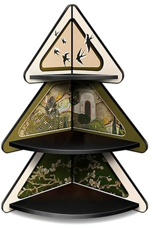 ZKBDBWTR Antikes Eck Bücherregal, Mehrschichtiges Lagerregal für Kleine Wohnungen, Bücherregal Wand im Wohnzimmerschrank