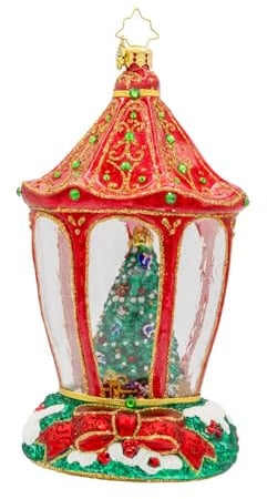 Christopher Radko Hand-Crafted European Glass Christmas Tree Decorative Ornament, Sparkle 'n Spruce Lantern