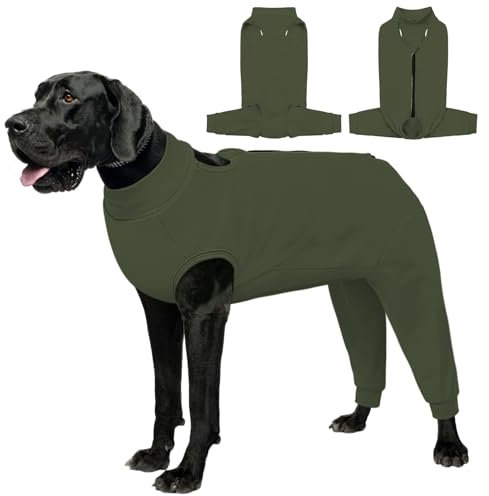 AOFITEE Hundebody Nach Op, Atmungsaktiv Wundschutzanzug für Hunde Nach Op, Hundebody Nach Op Hündin mit Bein, Hund Leckschutz für Hinterbeine Anti-lecken Schutzanzug nach Kastration, Blau XL